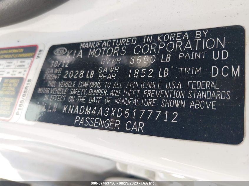 2013 KIA RIO LX - KNADM4A3XD6177712