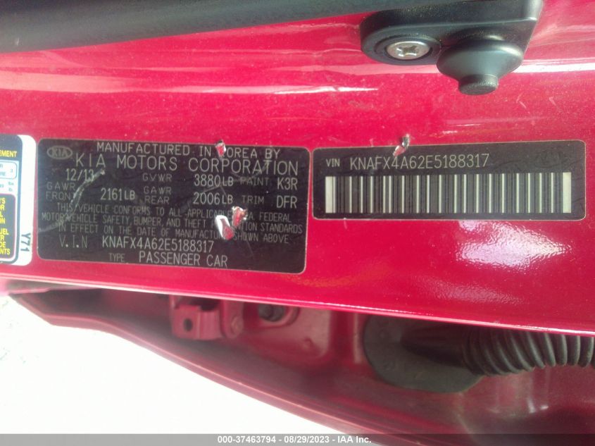 2014 KIA FORTE LX - KNAFX4A62E5188317