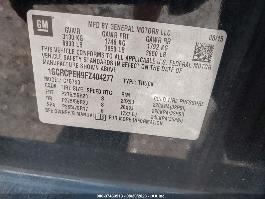 2015 CHEVROLET SILVERADO 1500 WORK TRUCK - 1GCRCPEH9FZ404277