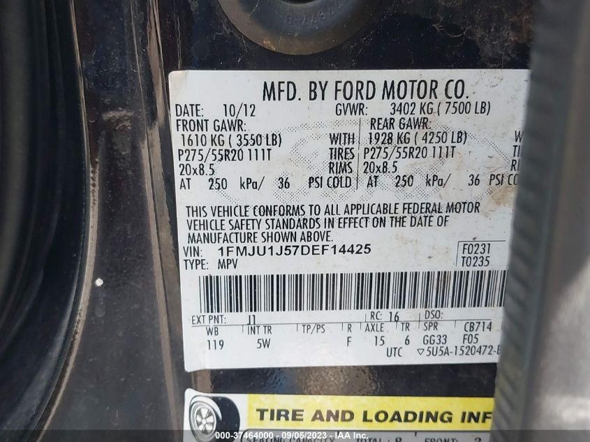 2013 FORD EXPEDITION KING RANCH - 1FMJU1J57DEF14425
