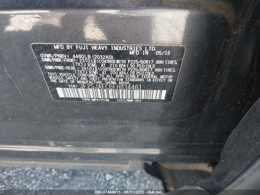 2015 SUBARU FORESTER 2.5I PREMIUM - JF2SJAFC6FH834461