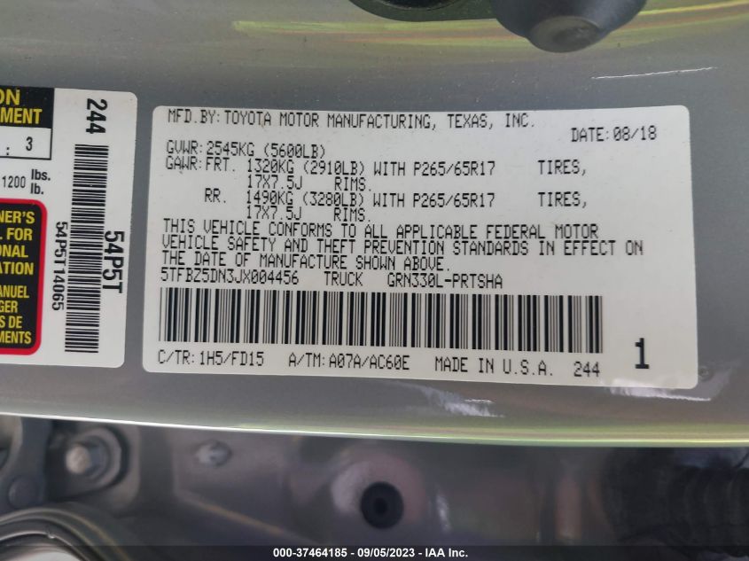 2018 TOYOTA TACOMA SR5/TRD SPORT - 5TFBZ5DN3JX004456