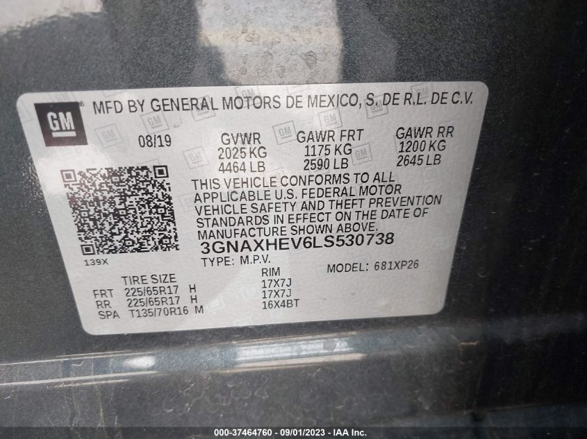 2020 CHEVROLET EQUINOX LS - 3GNAXHEV6LS530738