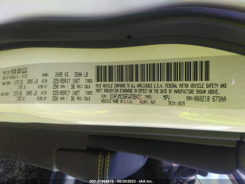 2015 JEEP CHEROKEE LATITUDE - 1C4PJMCS6FW726421