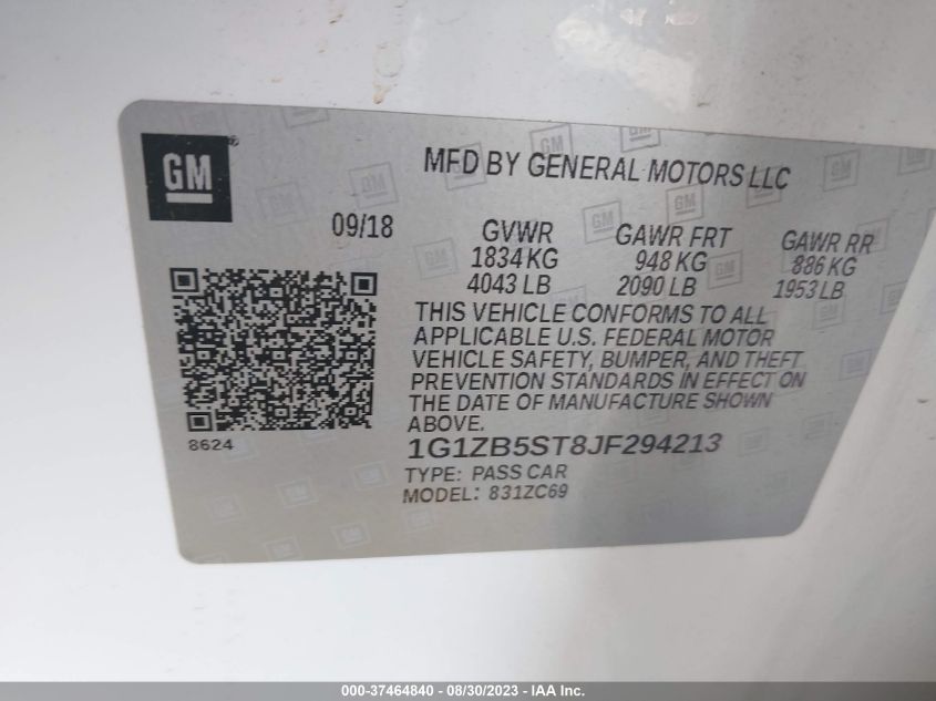 2018 CHEVROLET MALIBU LS - 1G1ZB5ST8JF294213