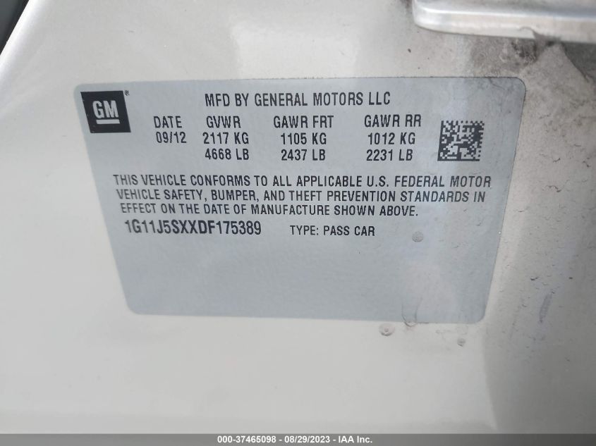 2013 CHEVROLET MALIBU LTZ - 1G11J5SXXDF175389