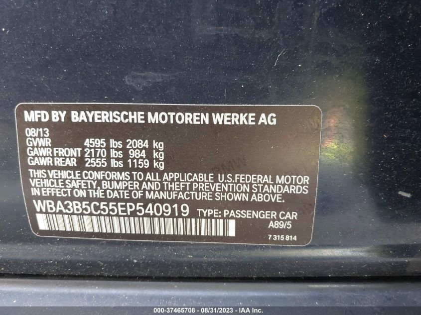 2014 BMW 3 SERIES 328I XDRIVE - WBA3B5C55EP540919