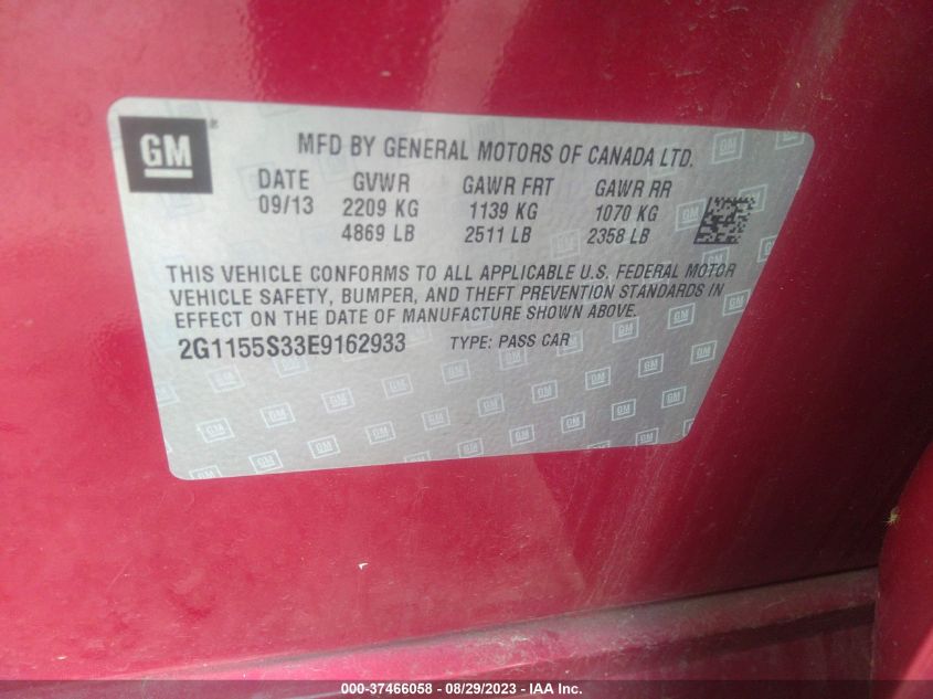 2014 CHEVROLET IMPALA LTZ - 2G1155S33E9162933