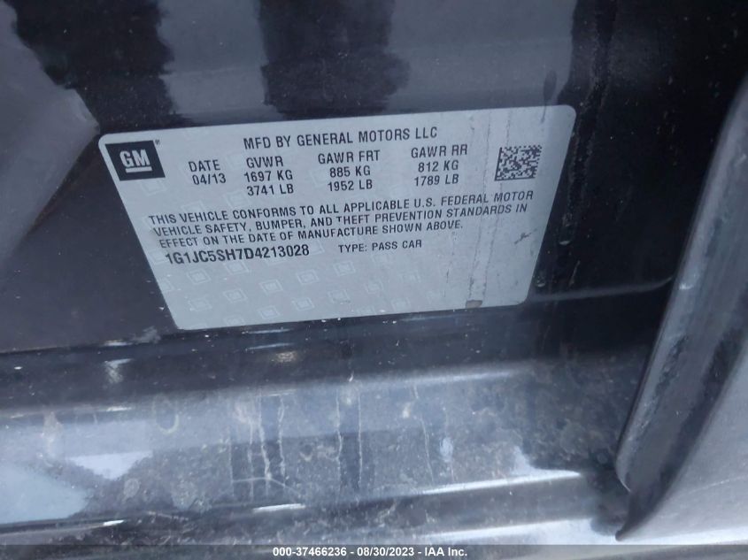 2013 CHEVROLET SONIC LT - 1G1JC5SH7D4213028