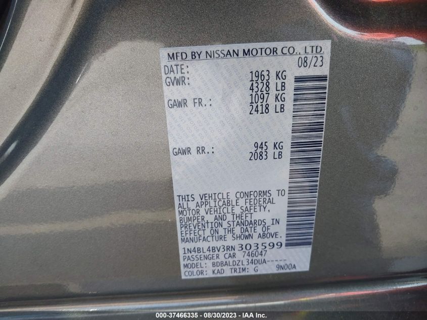 2023 NISSAN ALTIMA 2.5 S - 1N4BL4BV3RN303599