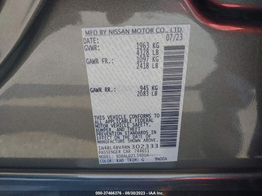 2024 NISSAN ALTIMA 2.5 S - 1N4BL4BV4RN302333