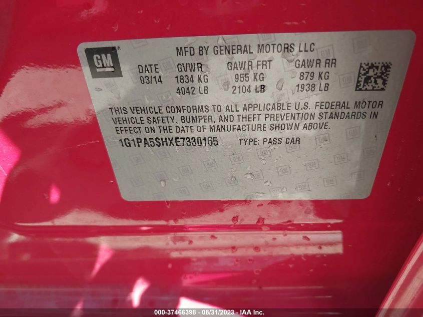 2014 CHEVROLET CRUZE LS - 1G1PA5SHXE7330165