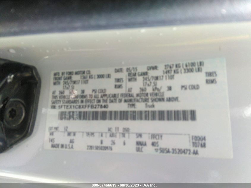 2015 FORD F-150 XL/XLT - 1FTEX1C8XFFB27840