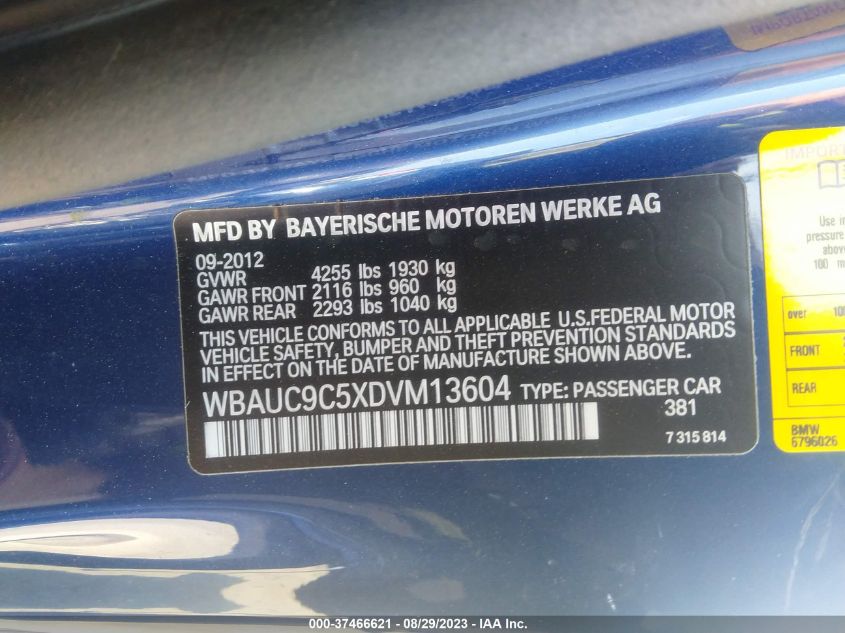 2013 BMW 1 SERIES 135I/135IS WBAUC9C5XDVM13604