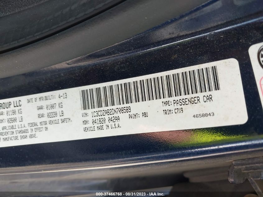 2013 DODGE AVENGER SE - 1C3CDZAB2DN708589