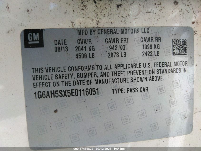 2014 CADILLAC ATS LUXURY - 1G6AH5SX5E0116051