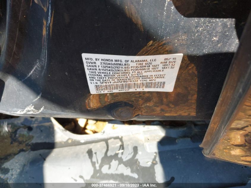 2015 HONDA PILOT EX - 5FNYF4H45FB076338