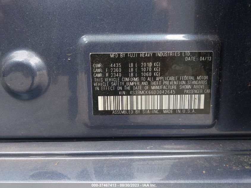 2013 SUBARU LEGACY 2.5I LIMITED - 4S3BMCK66D3042645