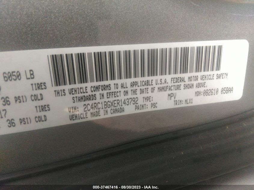 2014 CHRYSLER TOWN & COUNTRY TOURING - 2C4RC1BGXER143792