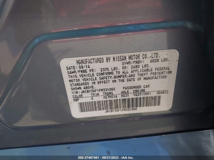 2015 INFINITI Q50 PREMIUM - JN1BV7AP1FM331060