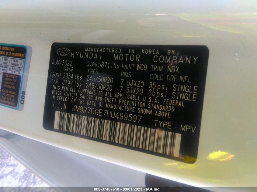 2023 HYUNDAI PALISADE CALLIGRAPHY - KM8R7DGE7PU499597