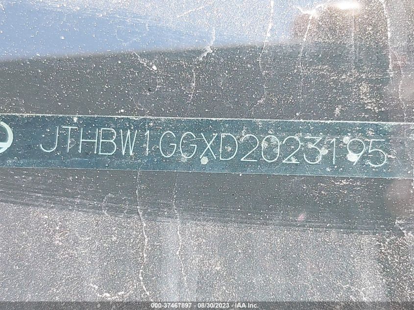 2013 LEXUS ES 300H HYBRID JTHBW1GGXD2023195