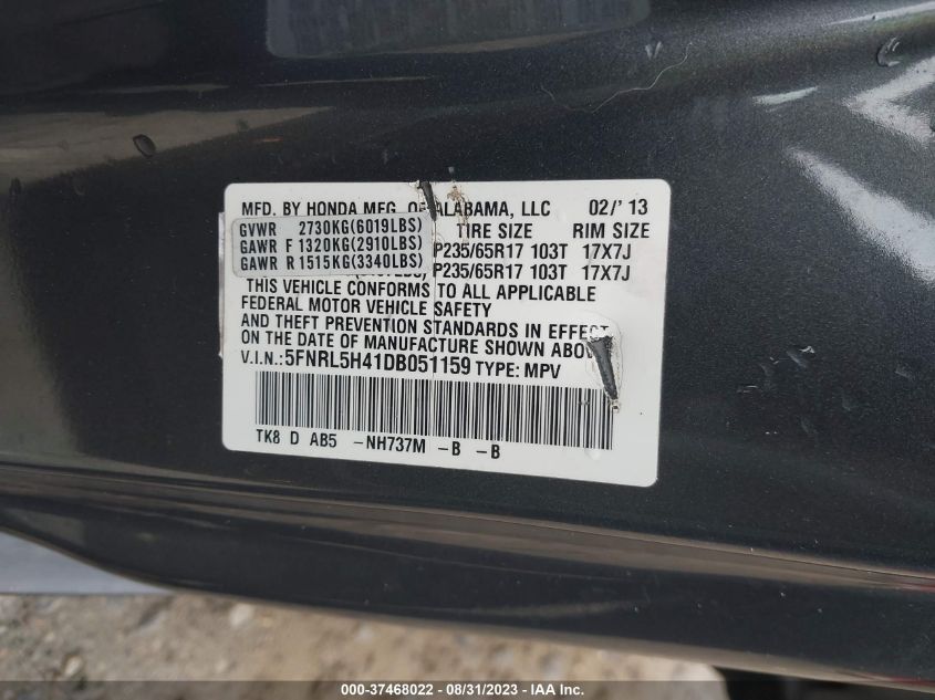 2013 HONDA ODYSSEY EX - 5FNRL5H41DB051159