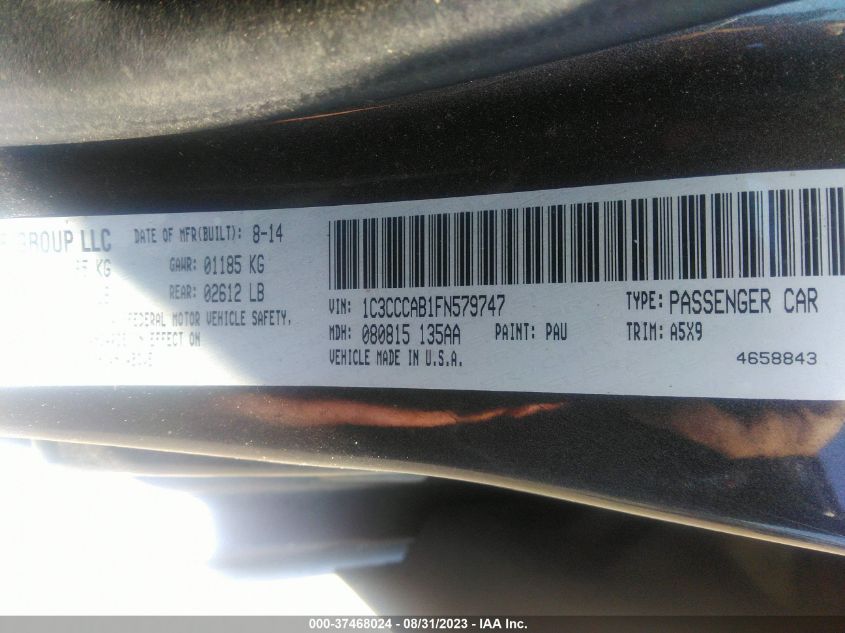 2015 CHRYSLER 200 LIMITED - 1C3CCCAB1FN579747