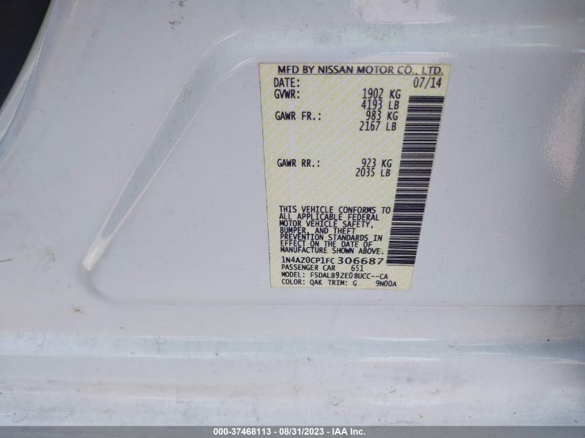 2015 NISSAN LEAF S - 1N4AZ0CP1FC306687