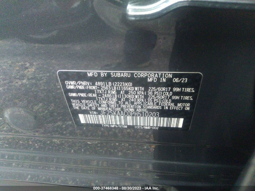 2023 SUBARU FORESTER - JF2SKAAC0PH510203