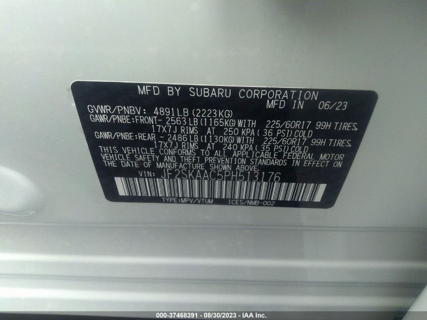 2023 SUBARU FORESTER - JF2SKAAC5PH513176