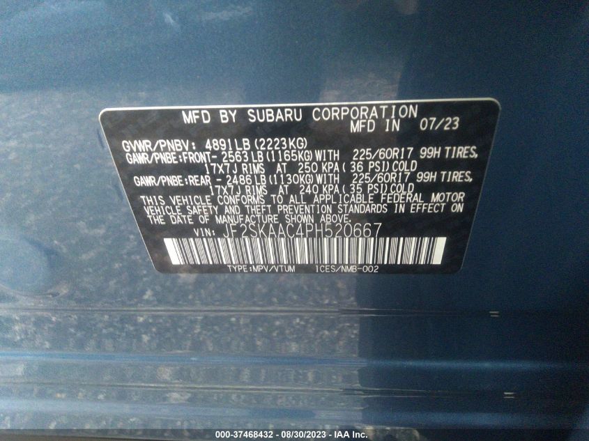 2023 SUBARU FORESTER - JF2SKAAC4PH520667