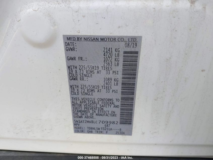 2020 NISSAN ROGUE SL - 5N1AT2MV8LC709982