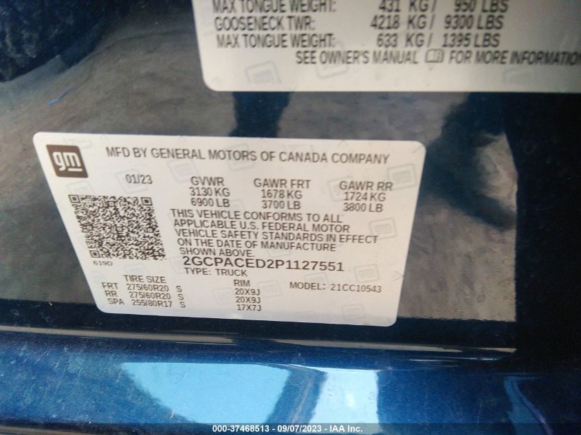 2023 CHEVROLET SILVERADO 1500 LT - 2GCPACED2P1127551