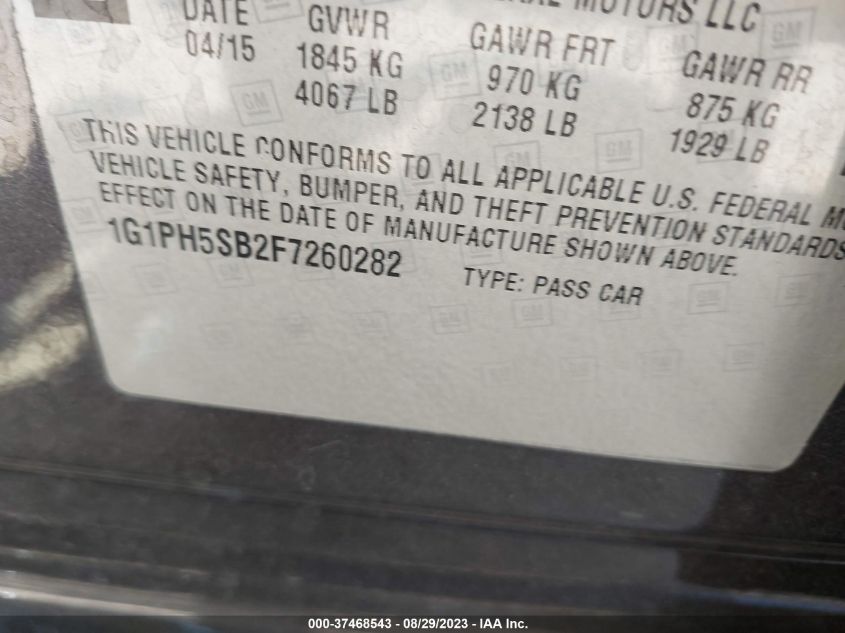 2015 CHEVROLET CRUZE ECO - 1G1PH5SB2F7260282