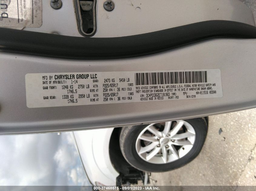 2014 DODGE JOURNEY SXT - 3C4PDCBG2ET191963