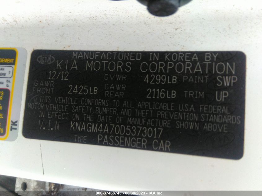 2013 KIA OPTIMA LX - KNAGM4A70D5373017