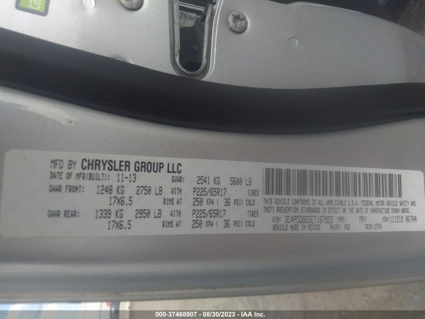 2014 DODGE JOURNEY SXT - 3C4PDDBG5ET167923