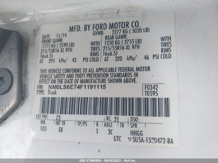 2015 FORD TRANSIT CONNECT XL - NM0LS6E74F1191115