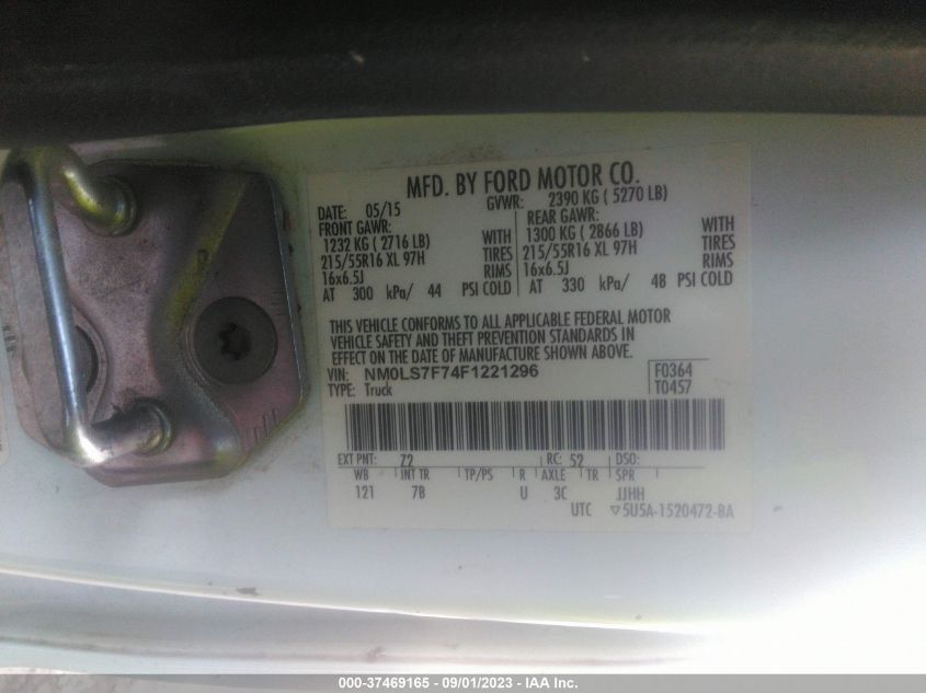 2015 FORD TRANSIT CONNECT XLT - NM0LS7F74F1221296