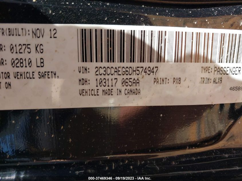2013 CHRYSLER 300 300C - 2C3CCAEG6DH574947