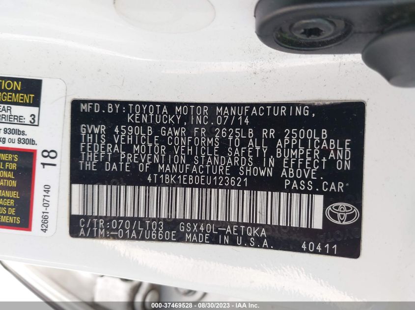 2014 TOYOTA AVALON LIMITED - 4T1BK1EB0EU123621