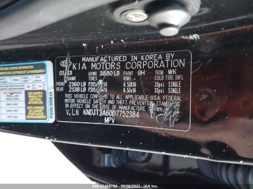 2013 KIA SOUL + - KNDJT2A60D7752384