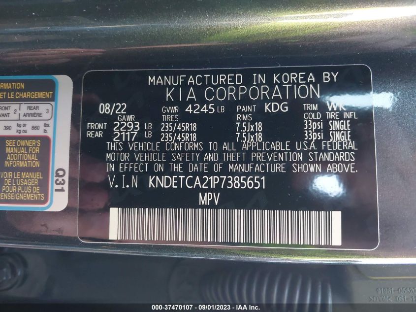 2023 KIA SELTOS SX - KNDETCA21P7385651
