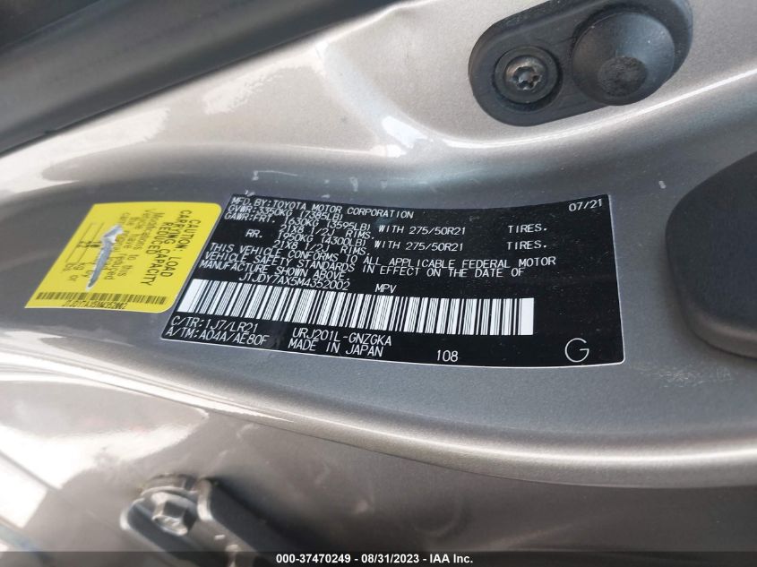 2021 LEXUS LX 570 JTJDY7AX5M4352002