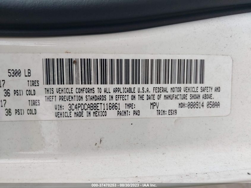 2014 DODGE JOURNEY SE - 3C4PDCAB8ET116061