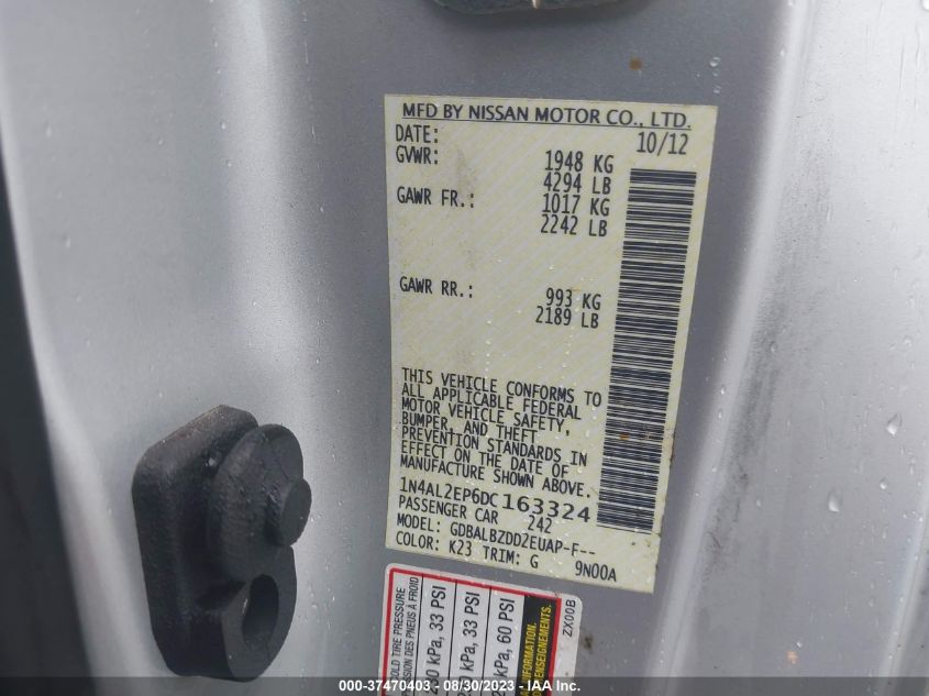 2013 NISSAN ALTIMA 2.5 S - 1N4AL2EP6DC163324