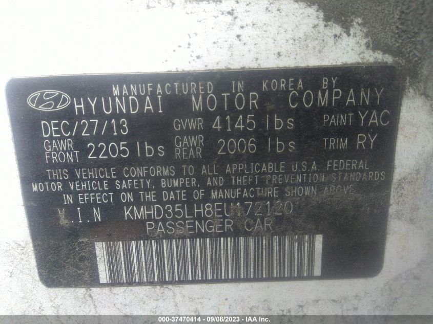 2014 HYUNDAI ELANTRA GT - KMHD35LH8EU172120