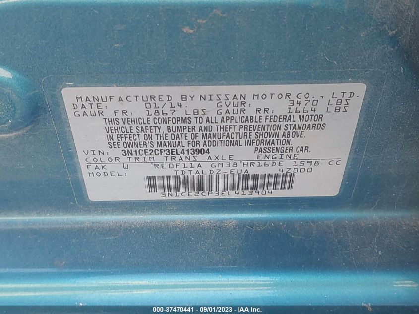 2014 NISSAN VERSA NOTE SV - 3N1CE2CP3EL413904