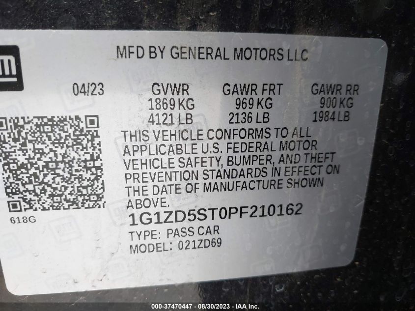 2023 CHEVROLET MALIBU LT - 1G1ZD5ST0PF210162